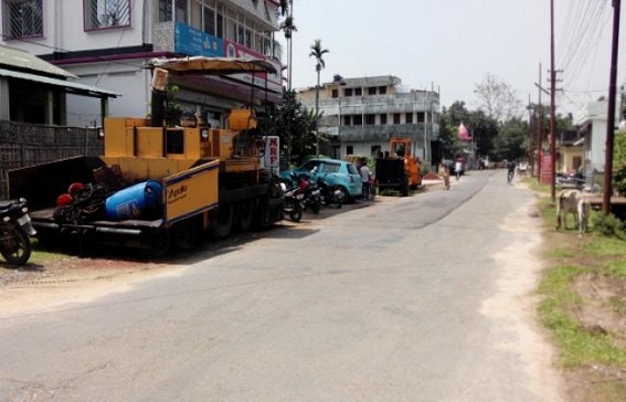 Construction of double lane road turns paralyzed at Kailasahar